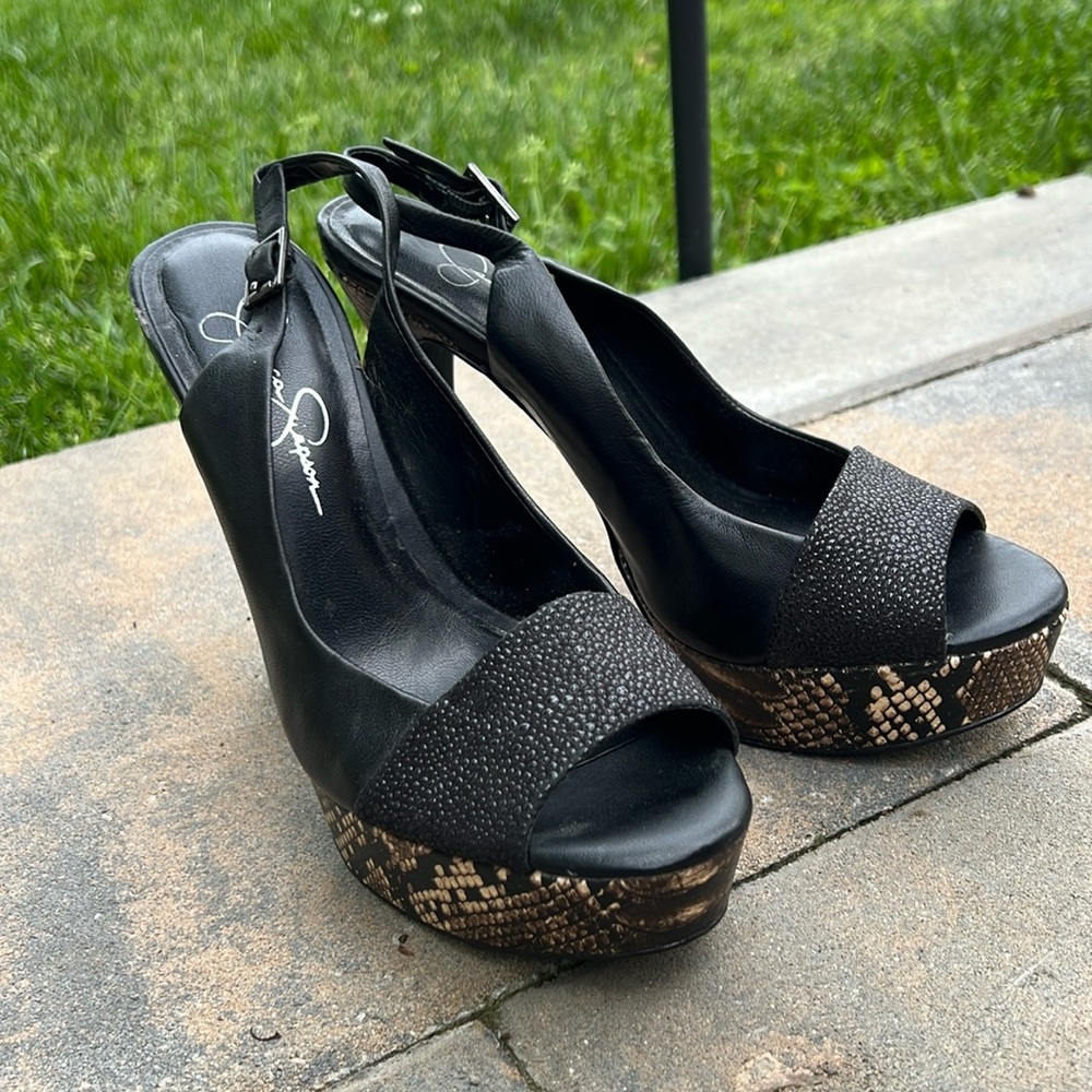 Jessica Simpson Snakeskin Design Platform Heels